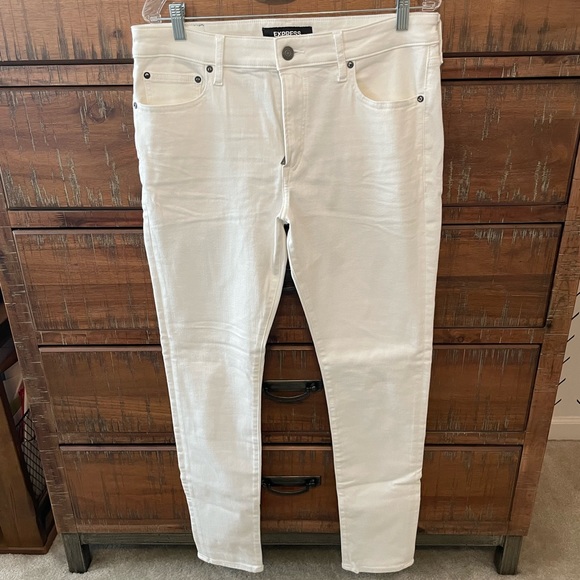 High Full Length Superstretch Jeans White